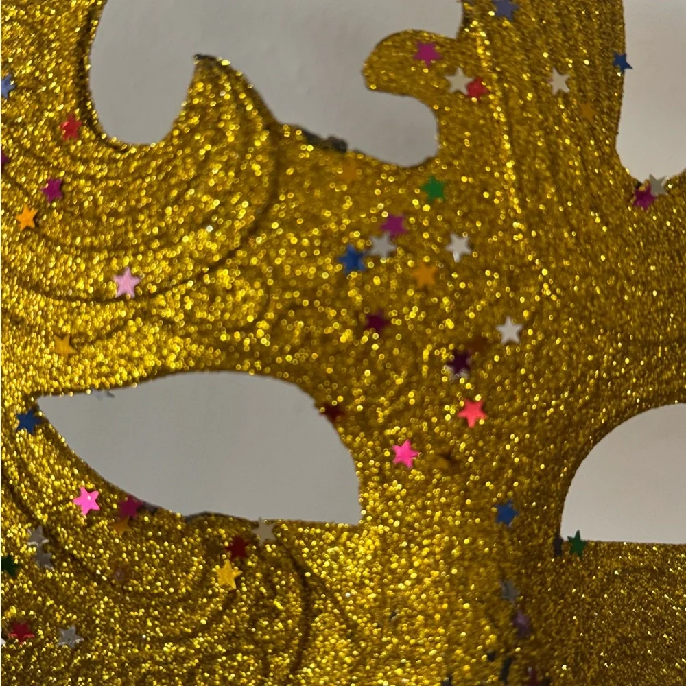 Gold Glitter Masquerade Mardi Gras Mask